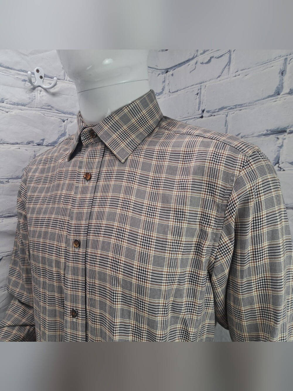 NEW Banana Republic Button Down Shirt Check Houndstooth Tailored Slim Fit Medium
